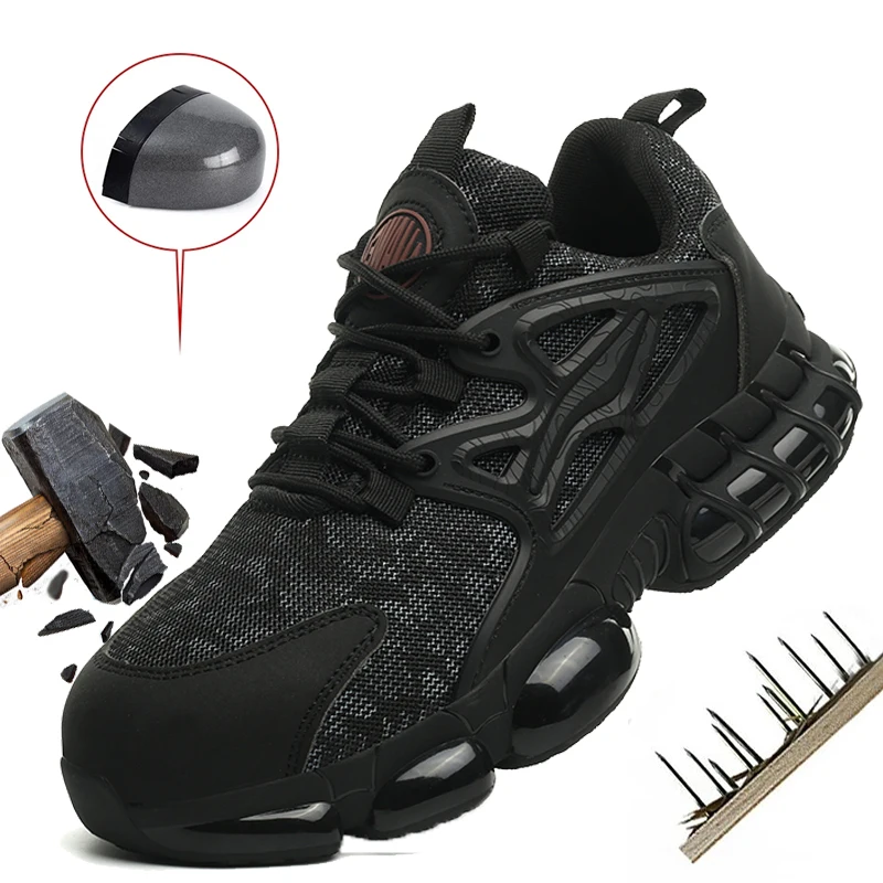 

Work Safety Shoes For Men Lightweight Protective Work Sneakers Lightweight Breathable Shoes Anti-Puncture Indestructible Shoes