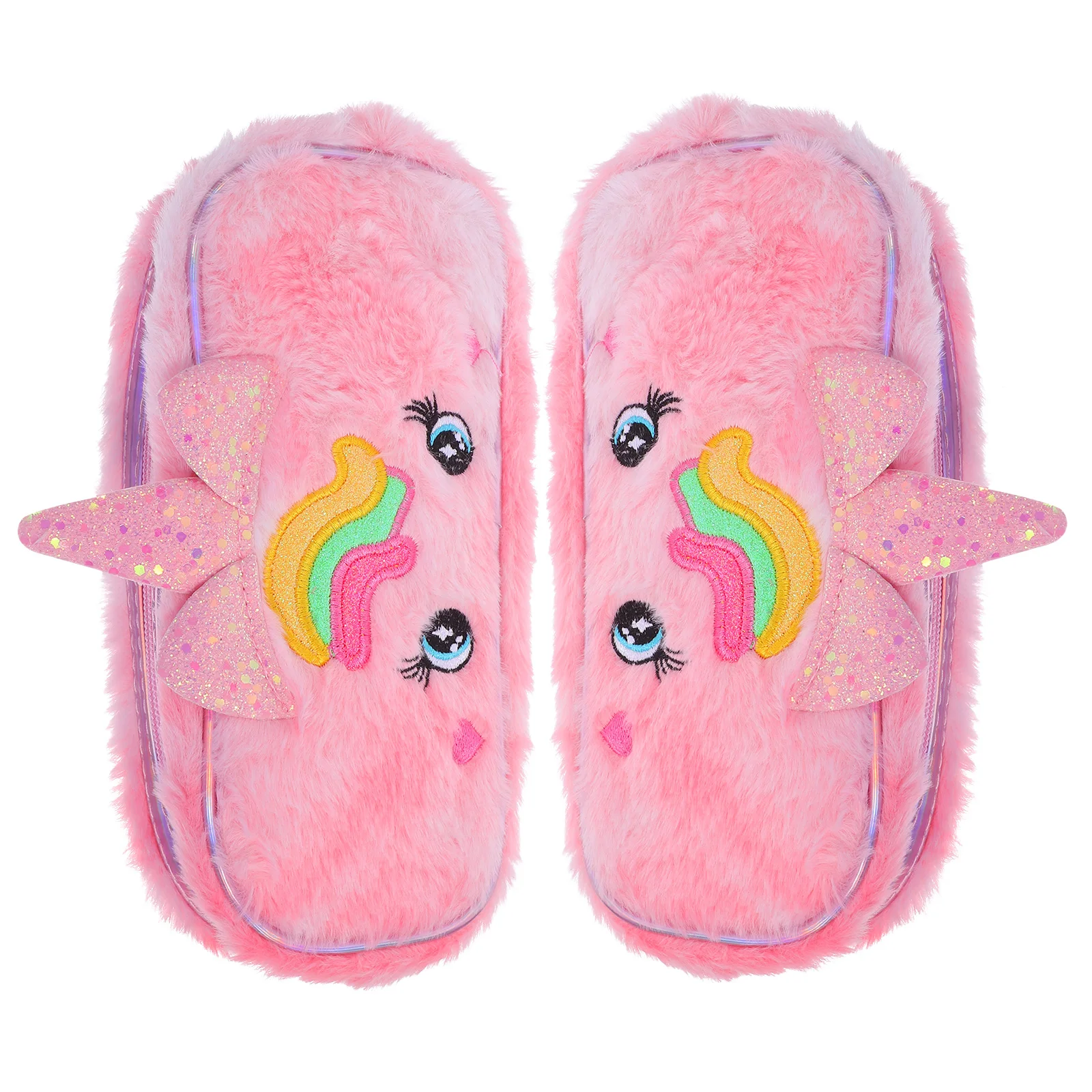 

2pcs Pencil Bag Kawaii Stationery Pouch Girls School Supplies Organizer Fuzzy Pink Zipper Pencil Case for Kids Students