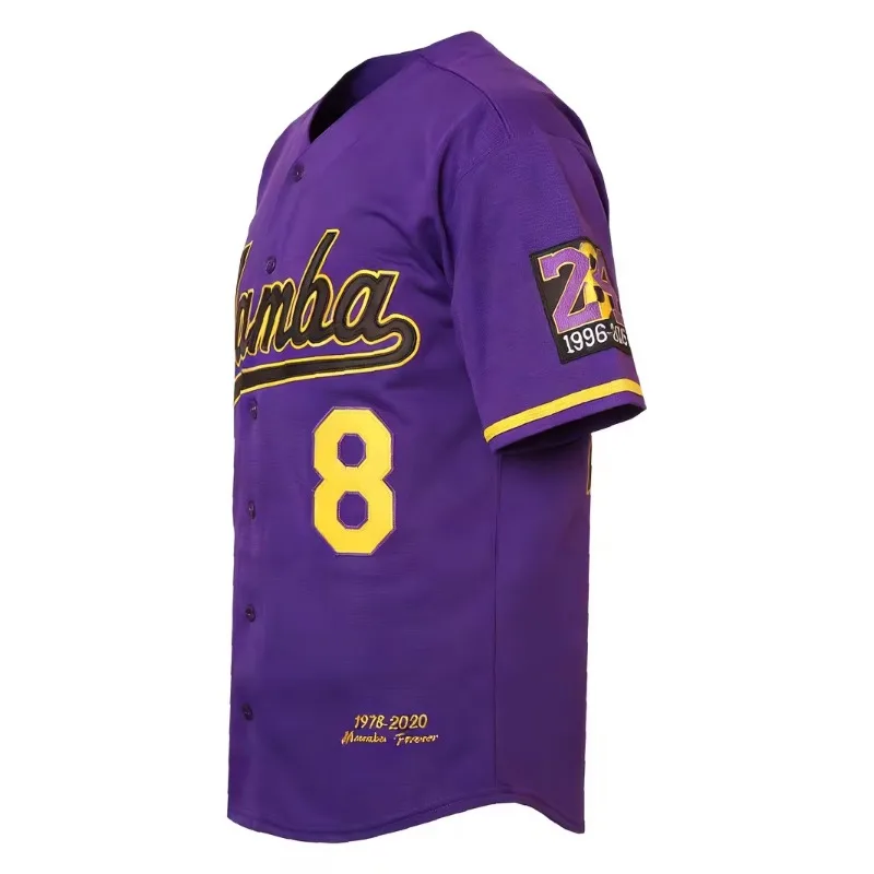 Men's Black Mamba: Farewell and Tribute To Retro Baseball Shirt, Classic Purple Baseball Shirt