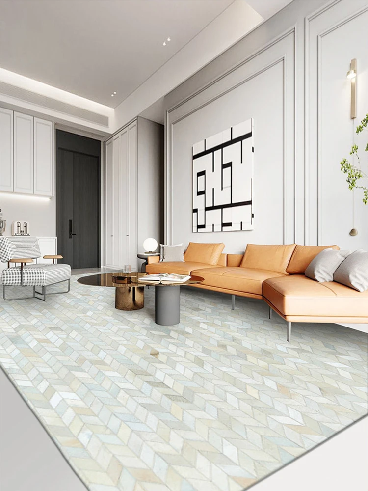 American Style Luxury Genuine Cowhide Carpet Cow Patchwork Rug for Bedroom Decor Natural Handmade Cowhide Carpet Living Room