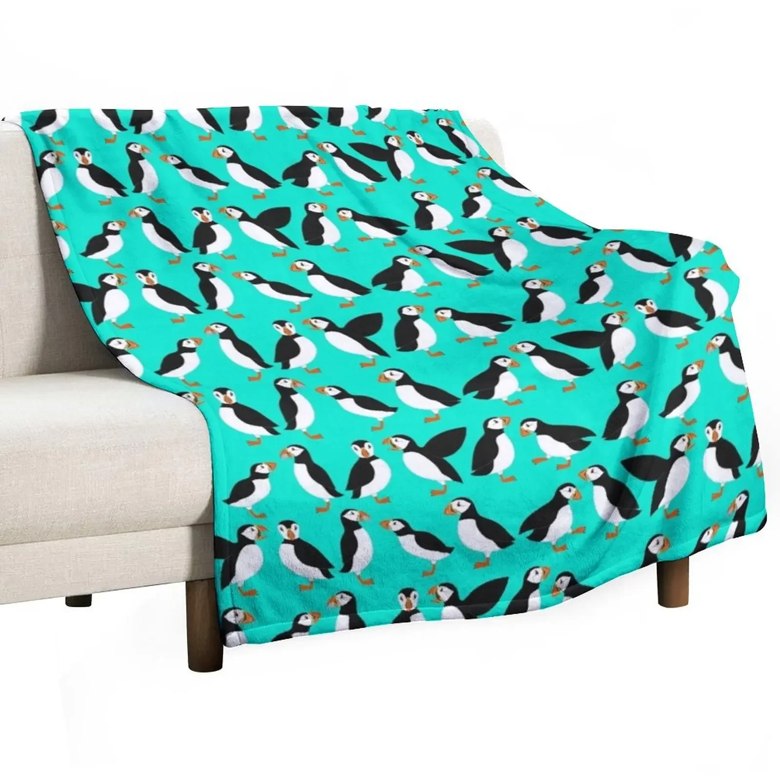 Puffins Throw Blanket Thermals For Travel blankets ands Blankets