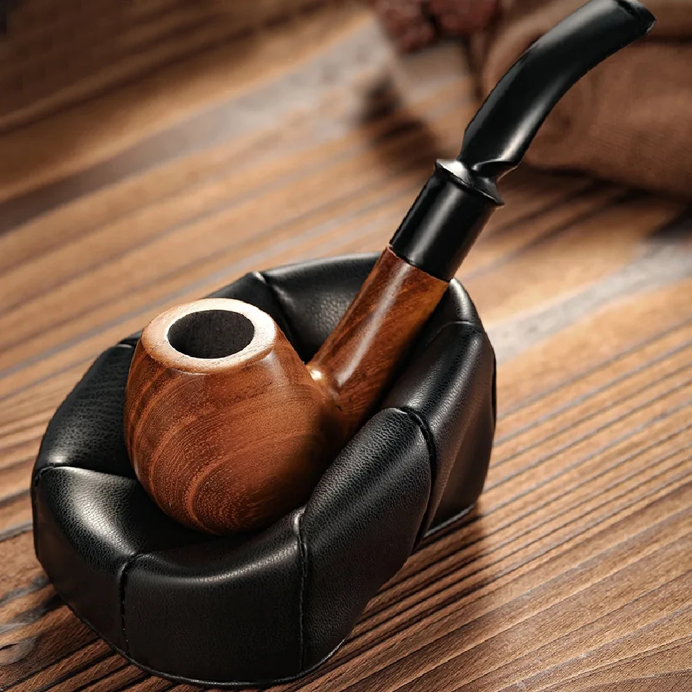 1pcs Leather Smoking Pipe Stand Rest Handmade Tobacco Pipe Rack Holder Cowhide