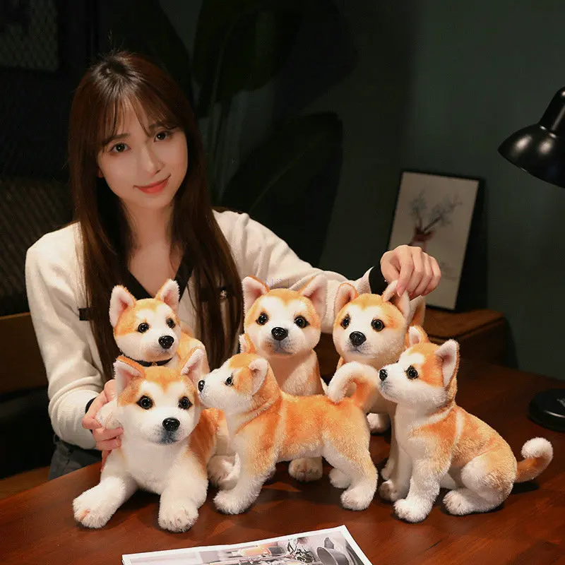 25 Styles Simulation Akita Dog Plush Toys Lovely Dog Dolls Stuffed Soft Animal Toys Girl Boy Birthday Christmas Gift