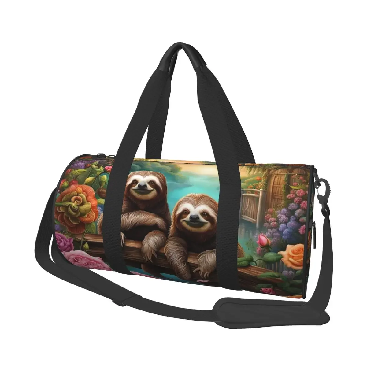 

Lovely Sloth Print Large Duffle Gym Bag Waterproof Duffle Travel Bags Handbags Fitness bag