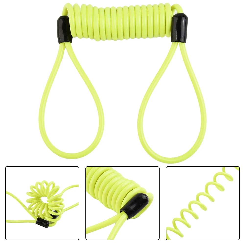 Cabo de lembrete de bobina de cor brilhante de 120 cm para fechaduras de disco Prevenção eficaz de roubo para motos e scooters