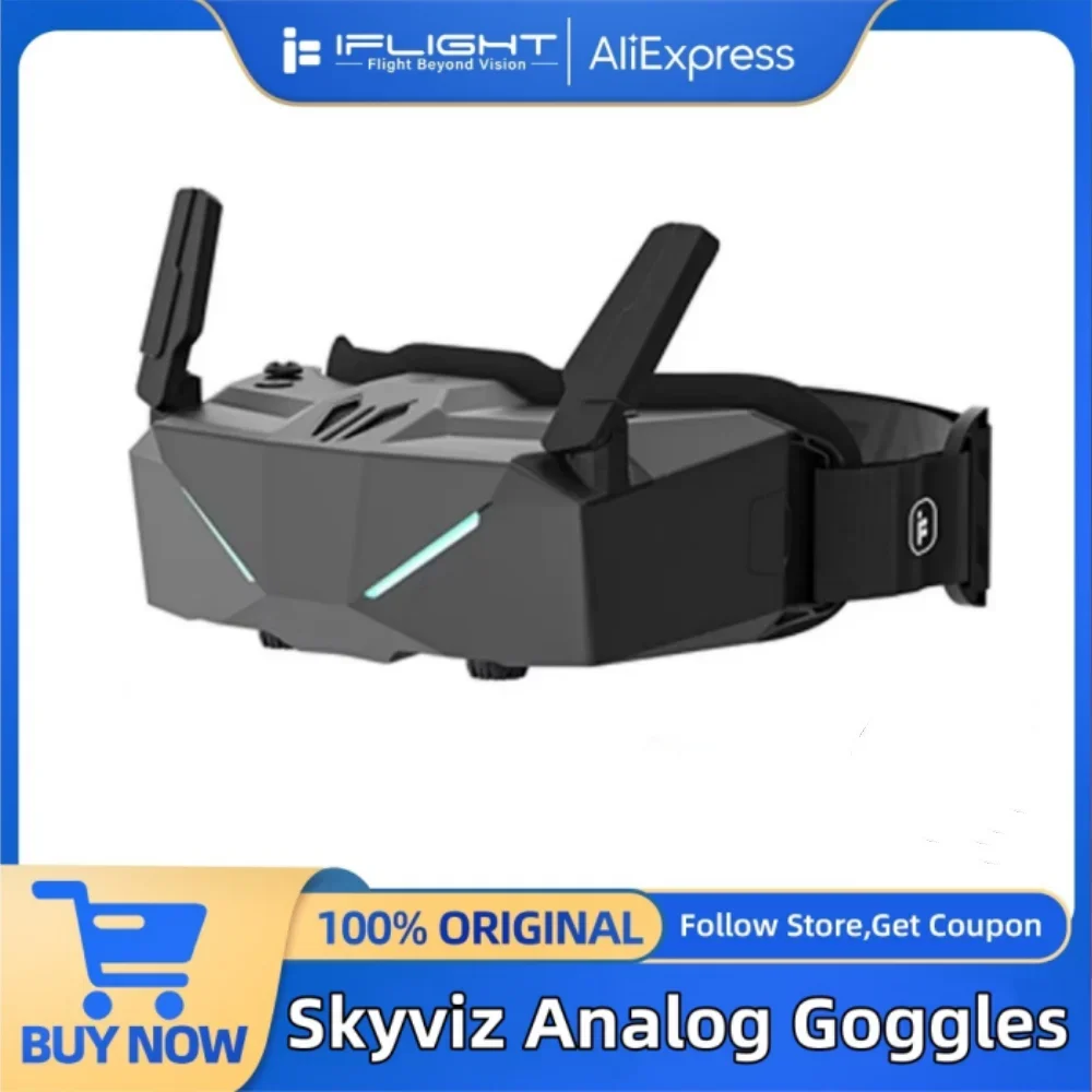 

IFlight Black Skyviz Goggles FPV Analog, Integrated Micro-OLED 100Hz, Stutter-Free High-Fidelity for Race/Freestyle Modes