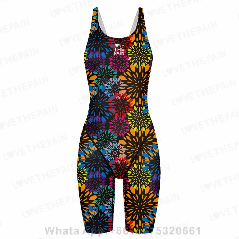 Dames Badpak Sportcompetitie Professionele Multifunctionele Training Badpak Knielengte Badkleding Strandkleding