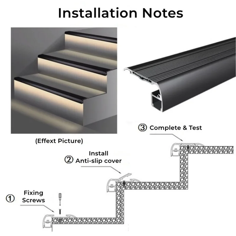 Led Stair Step Lamp Aluminum Profile Hard Bar Lights Simple Linear Home Decoration Lighting for Attic Mall Led Lights Fixture