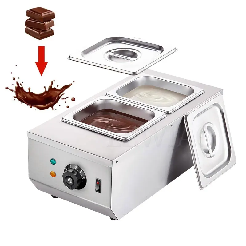 Calentador eléctrico de cera de Fondue para Chocolate caliente, olla comercial de doble tanque, cilindro de fusión