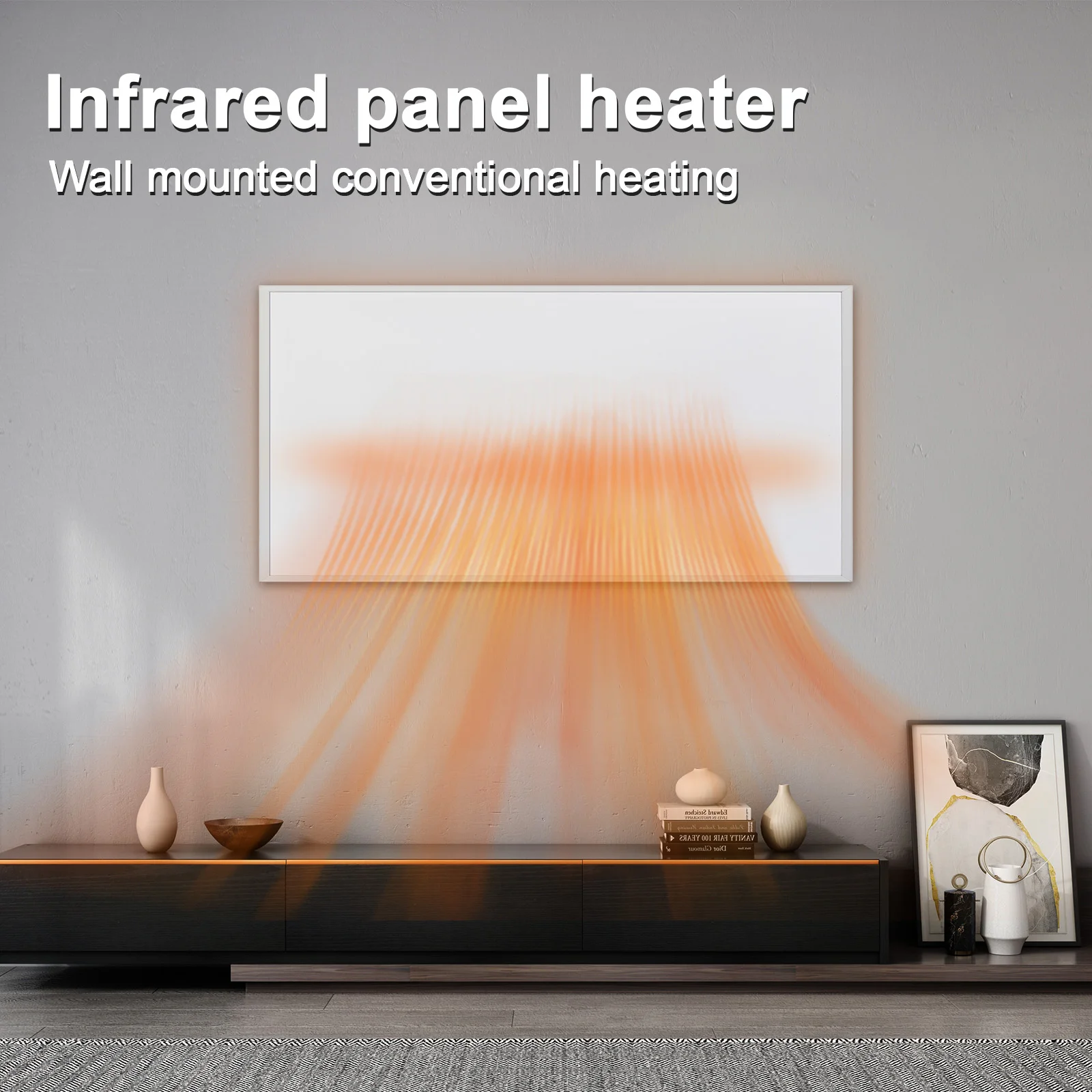 180W 300x600mm Infrared Panel Heater Wall Mounted Routine Heating Radiant Home Heater Infrared Carbon Crystal Technology SPECT