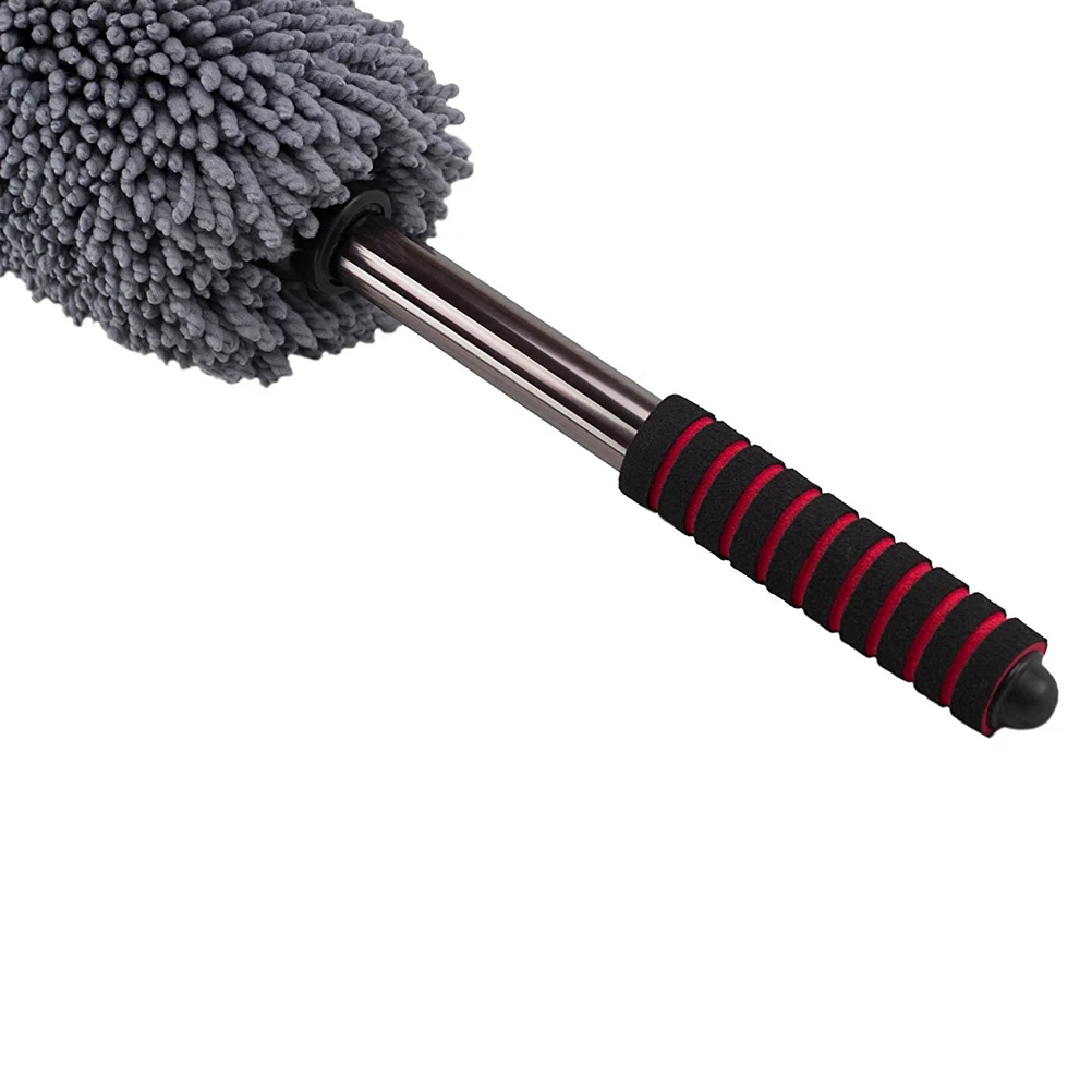 

Telescopic Retractable Large Microfiber Car Wax Brush Grey Car Duster Exterior Dust Absorption Lint Free Pollen Remover
