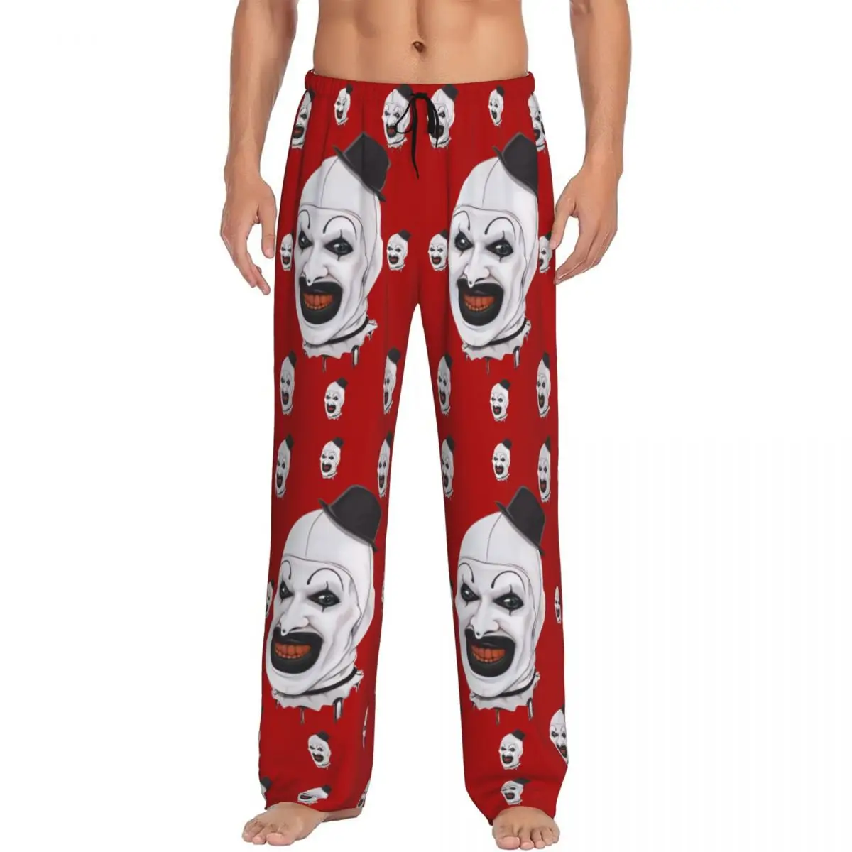 Custom Printed T-Terrifiers Pajama Pants for Men Halloween Horror Movie Sleep Sleepwear Bottoms with Pockets