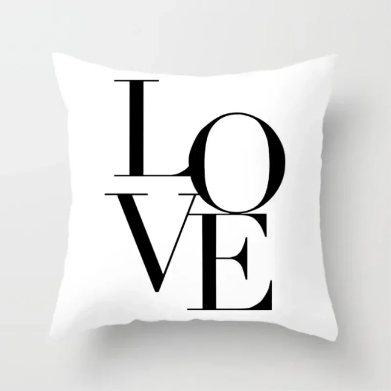 Black White Geometric Cushion Cover Polyester Throw Pillow Case Car Sofa Bed Decorative Pillowcase 45*45cm INS Nordic Home Decor