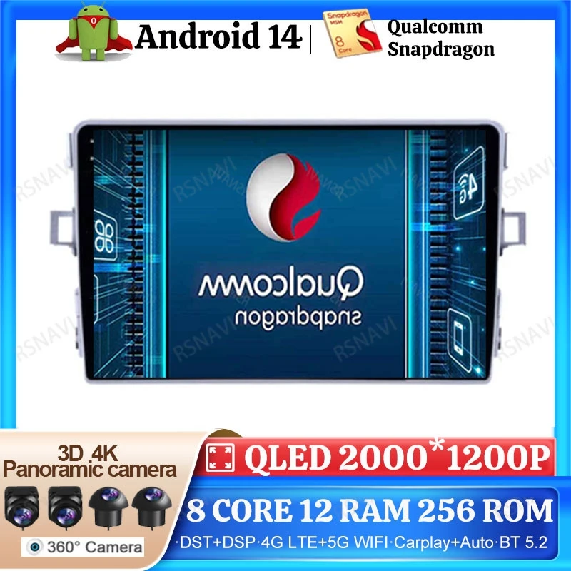 

Android 14 Car Radio For Toyota Verso R 2010 - 2016 DVD 4G LTE Wireless Carplay Auto 5G WIFI 2 DIN BT Multimedia Head Unit GPS