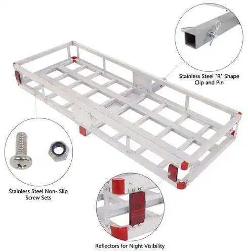 Heavy Duty Cargo Carriers Shelf Rack Foldable Rear Mounting Hitch Car Roof Racks for Trailer Hitch Atv