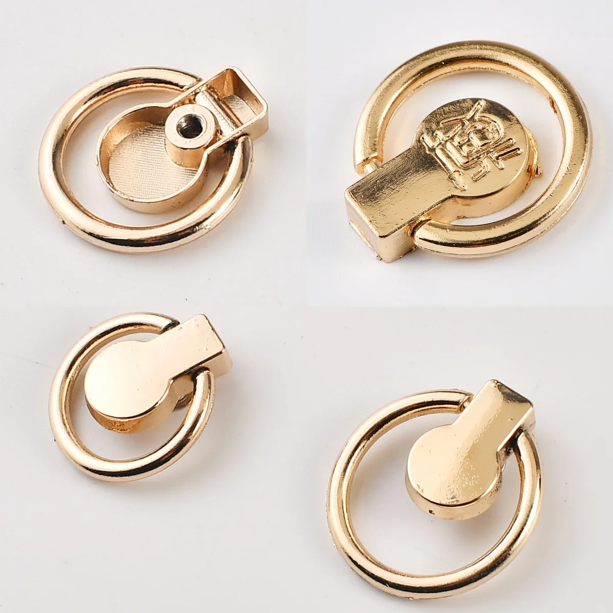 Manufacturer's gift box, ring, small handle, triangular moon cake box, tea gift box, inch handle accessories, zinc alloy ring.