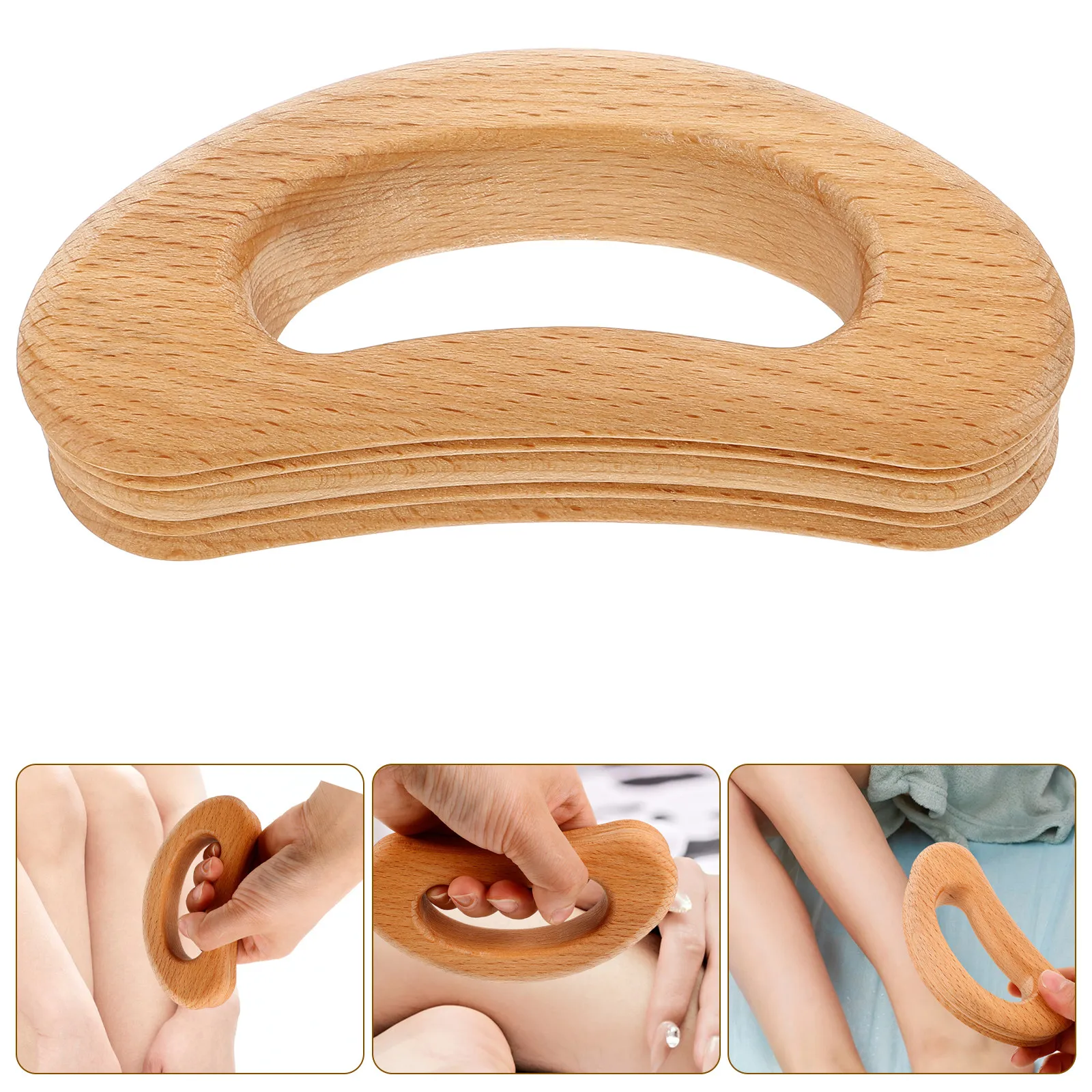 

Wooden Neck Shoulder Massager with Deep Groove Design Compact Handheld Massage Tool for Back Face Muscle Relaxation and Tension