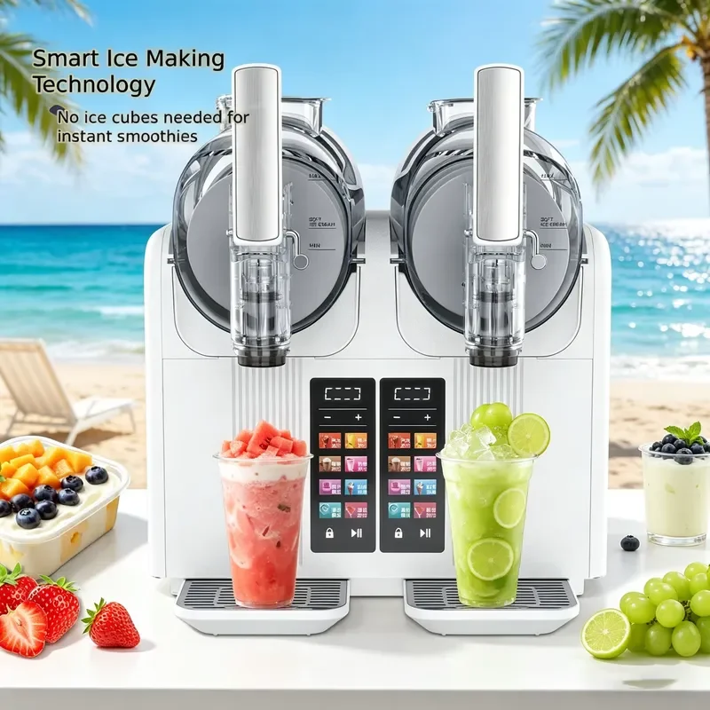 Commercial Soft Ice Cream Machine Dual Control Frozen Dessert Maker with LED Display Professional Equipment for Shop Use Dual