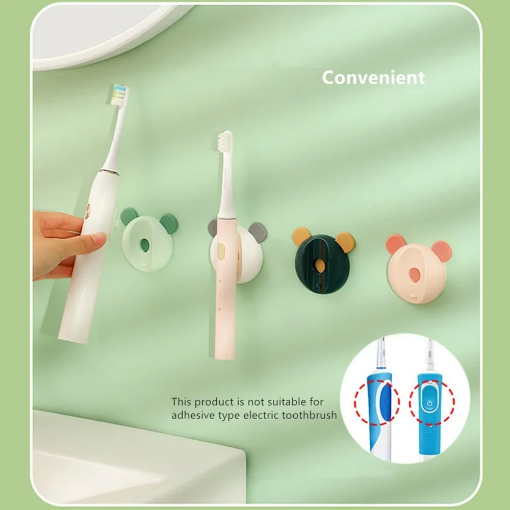 JJYY Magnetic Electric Toothbrush Holder Wall-mounted Punch-free Cute Cartoon Single Hanger Bathroom Hanging Toothbrush Holder