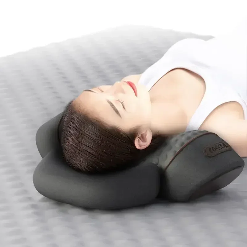 Electric Massager Cervical Pillow Hot Compress Vibration Massage Neck Traction Relax Sleeping Memory Foam Pillow Spine Support