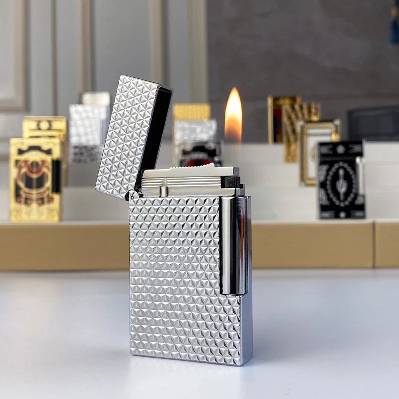 

New commemorative edition single and double flame luxury lighter Ping Sound natural paint cigarette smoking butane lighter 18061