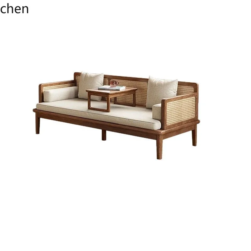 ZML Solid Wood Sliding Bed Combination Small Apartment New Chinese Style Pull-out Extendable Folding Bed