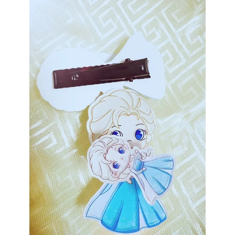 Disney-Kawaii Princesa Série Hairpin para Meninas, Acrílico, Últimas, Figura Anime, Rotativo, Moinho de Vento Design, Aniversário, Presente de Natal