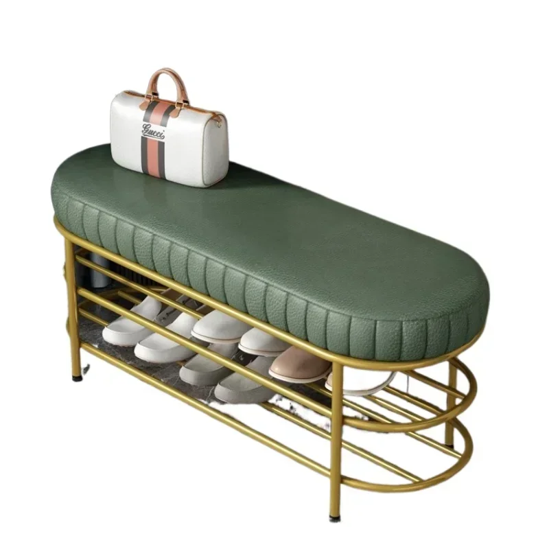 

Designer Entryway Shoe Stool Long Bench with Seat for Cloakroom or Bedroom Modern Shoe Changing Ottoman for Hallway and Bed