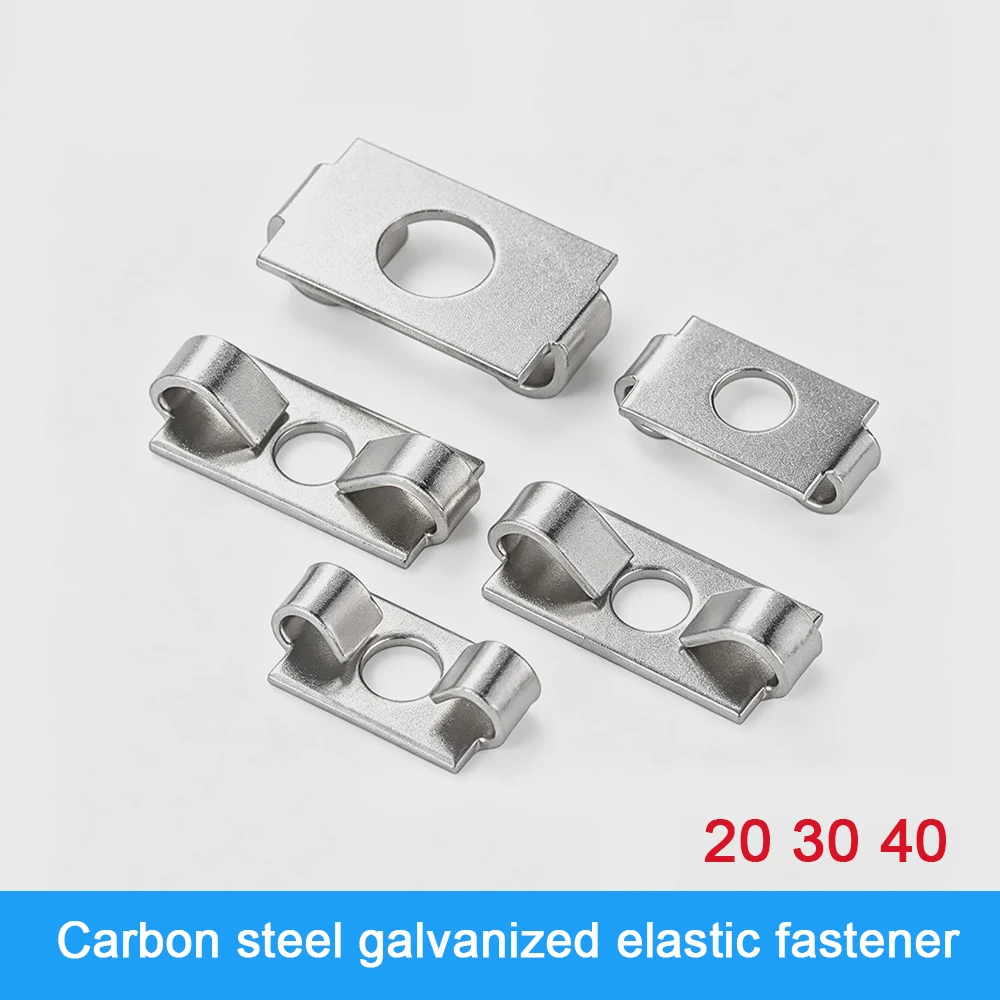 10Pcs Carbon Steel 20/30/40/45 Elastic Fasteners National/European Standard Aluminum Profile Accessories Lathe Hose Connectors