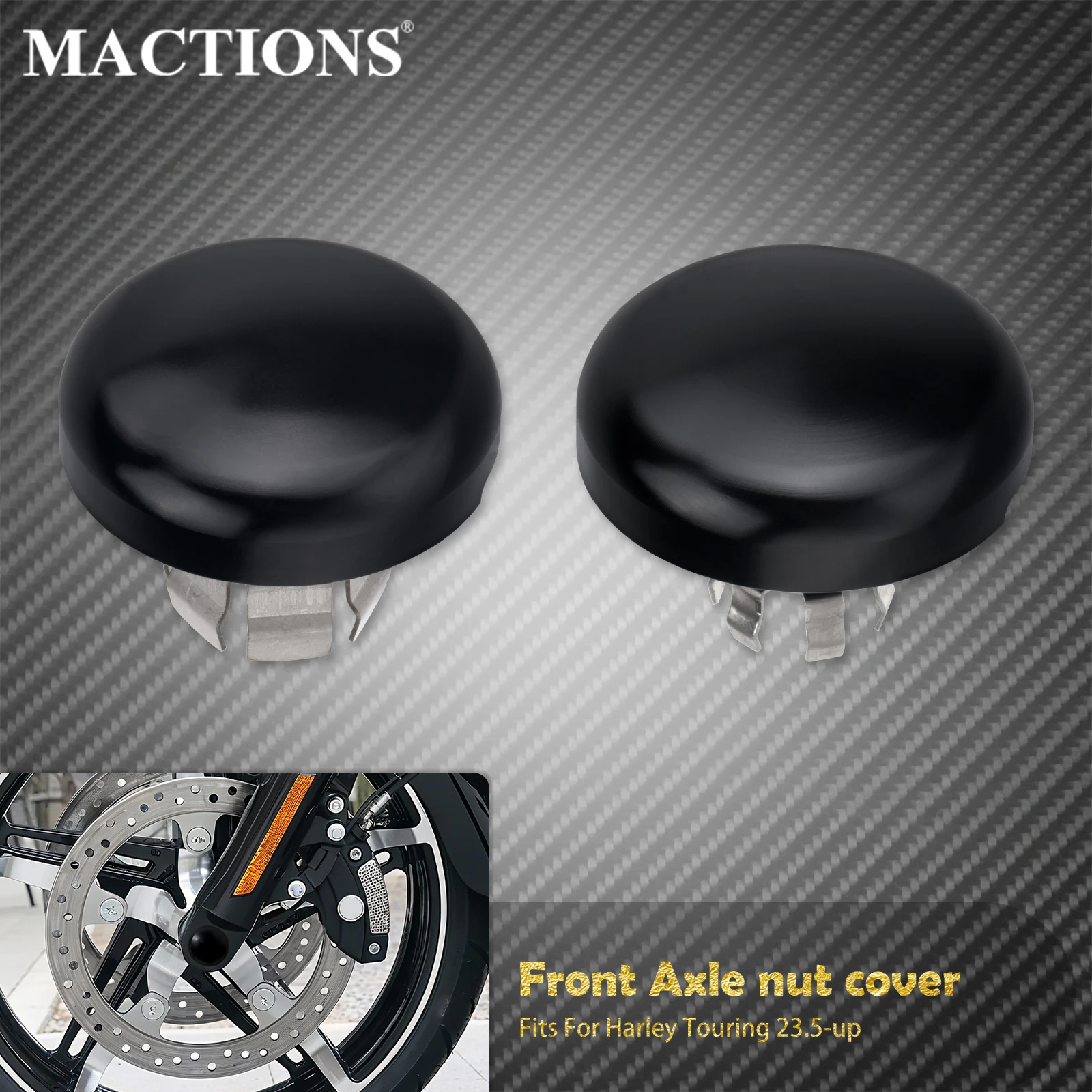 

Motorcycle Front Axle Nut Cover Caps For Harley Touring CVO Street Road Glide FLHXSE FLTRXSE 2023-Up FLHX FLTRX 2024-Up FLHXU