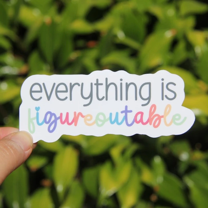Everything can be solved "motivational stickers, SPED teachers, mental health stickers, laptop stickers
