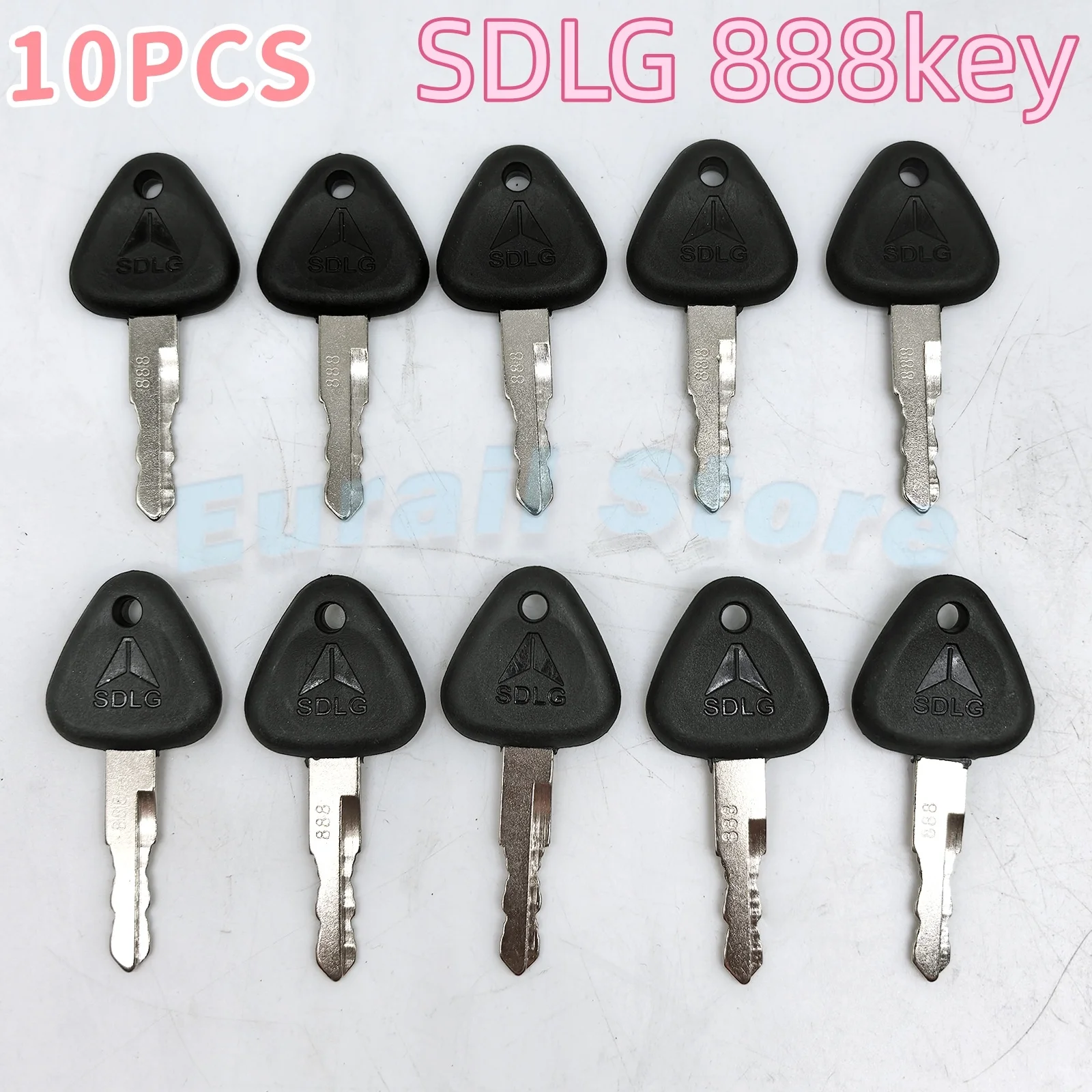

10PCS number 888 key For SDLG 55 60 75 135 205 215 360 Excavator lgnition Ignition start key door lock key Wrap plastic handle