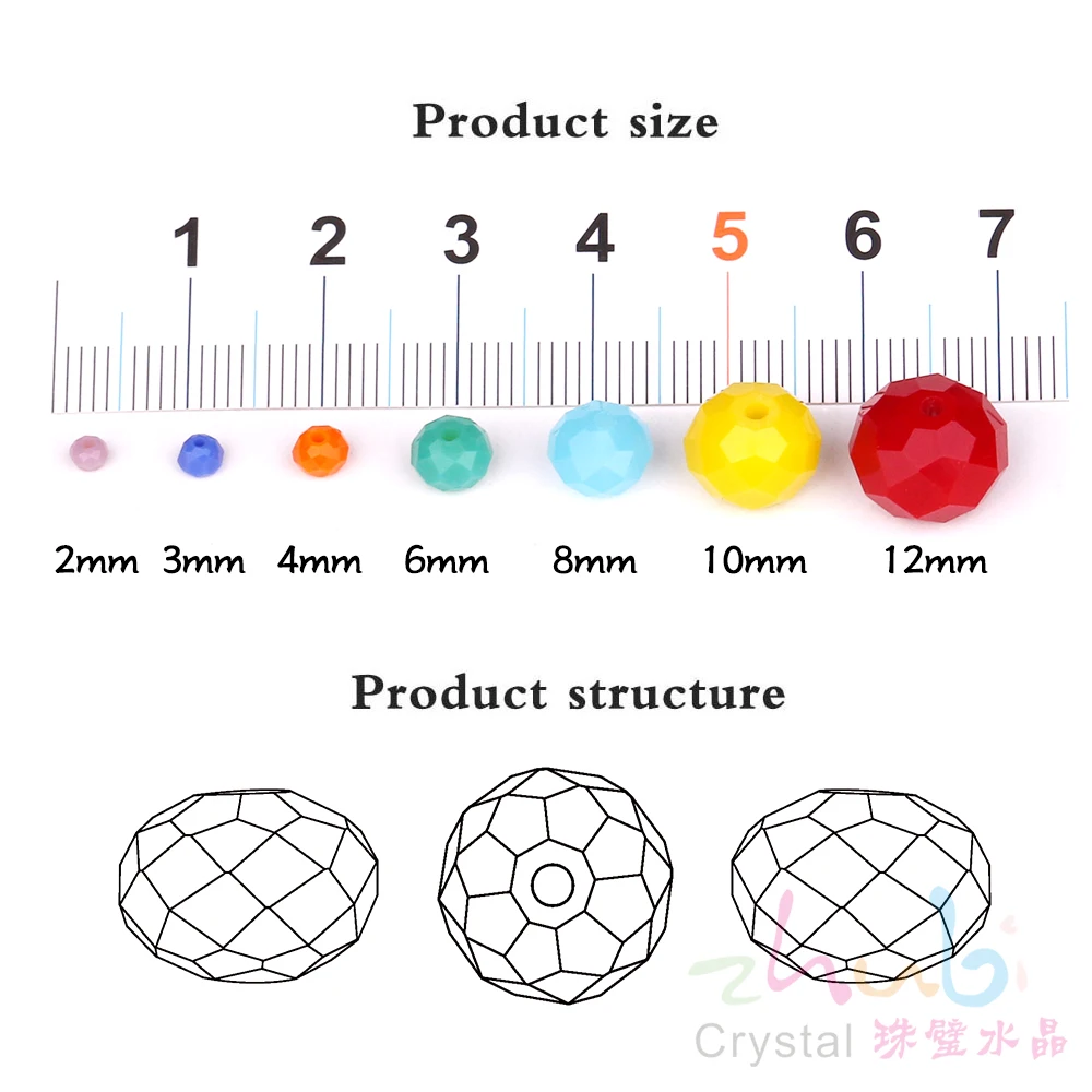 2/3/4/6/8/10/12mm Czech Crystal Round Beads DIY Making Faceted Glass Rondelle Crafts Needlework Accessory for Jewelry Wholesale