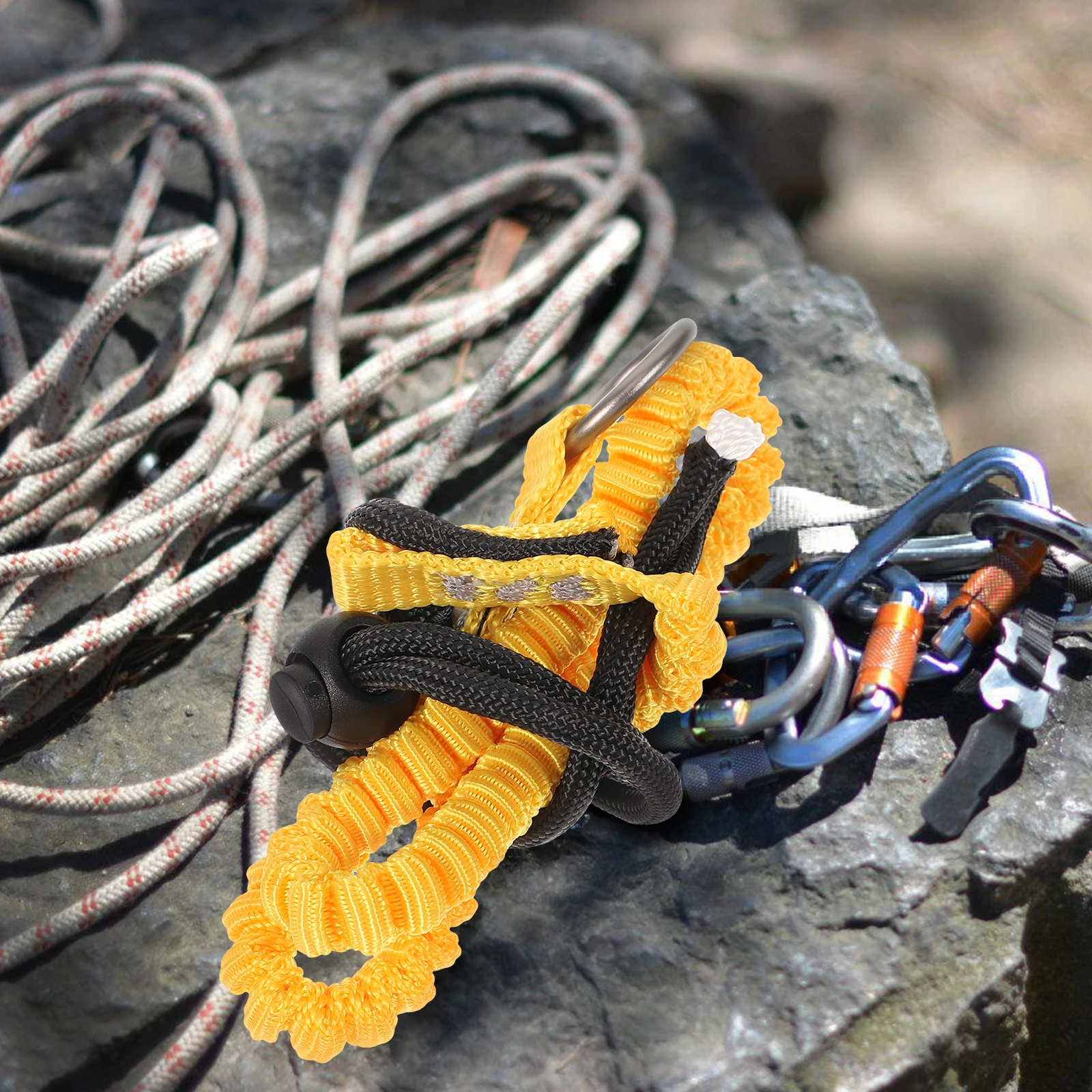 

Anti-lost Rope Elastic Rock Climbing to Stretch Equipment Tree Gear Yellow Camping Cord