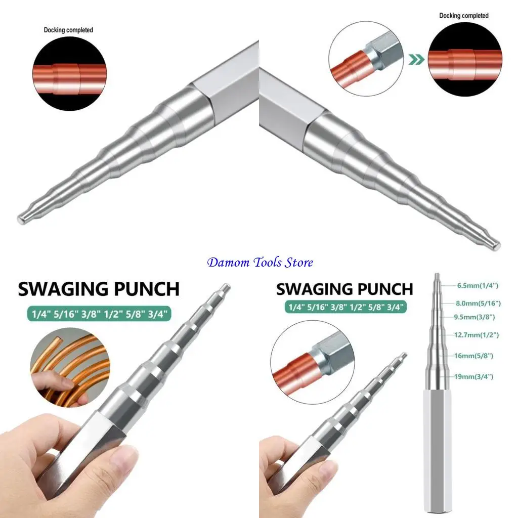 

57BE Инструмент для обжима 6 в 1 Расширитель медных труб Обжимной пуансон Ручной инструмент для расширения