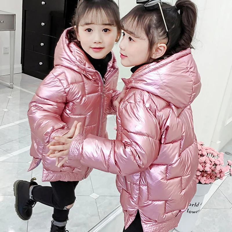 

2023 New Winter Girls Jacket Large Size Keep Warm Fashion Hooded Children Outerwear Clothing Teen Kids Parkas Snowsuit 4-14 Year