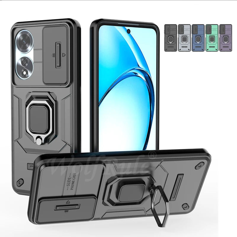 For OPPO A60 Case Cover OPPO A60 Capas Phone Bumper Back Shockproof Camera Lens Protective Ring Holder For Fundas OPPO A60 A 60