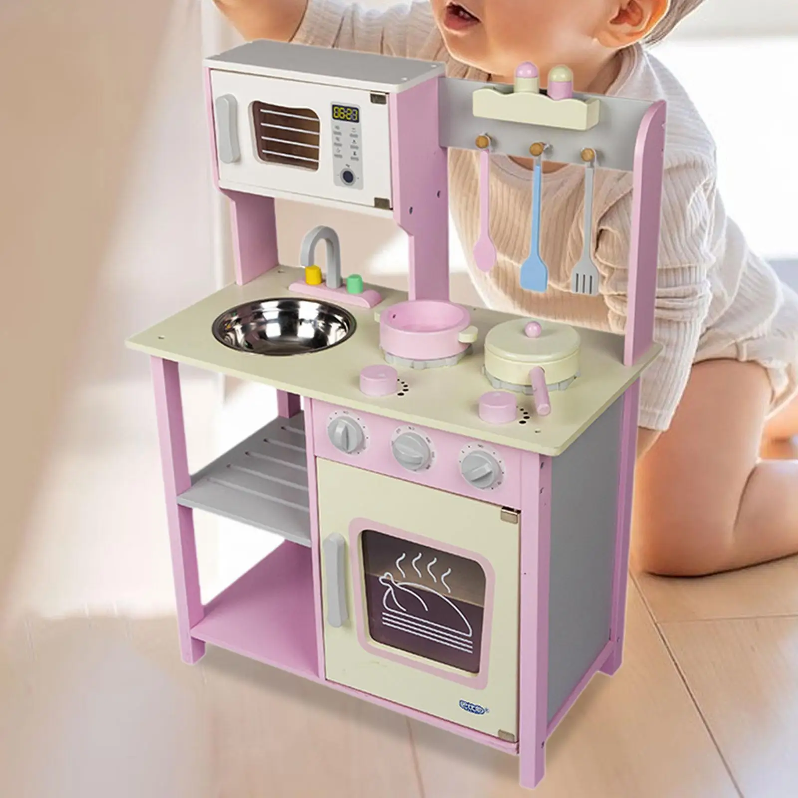 

Kitchen Playset Toy Utensils Accessories Learning Skill Toy Cooking Oven for Ages 4-6 Kids Preschool Boys Girls Birthday Gifts