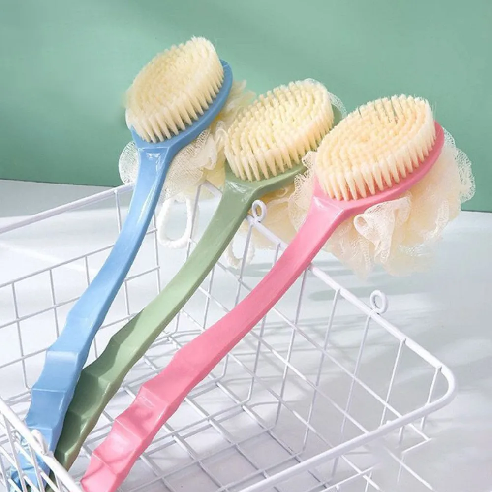 حمام فرشاة الجسم 2 في 1 فرشاة الظهر الناعمة لطيف التقشير دش الإسفنج فرشاة تنظيف الحمام تنظيف أداة الملحقات #2