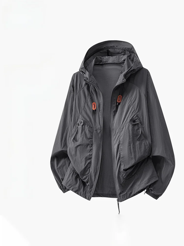 アイスシルクハット日焼け止め服メンズ夏薄型uvカット2026新作アウトドアフィッシングジャケット軽量通気性