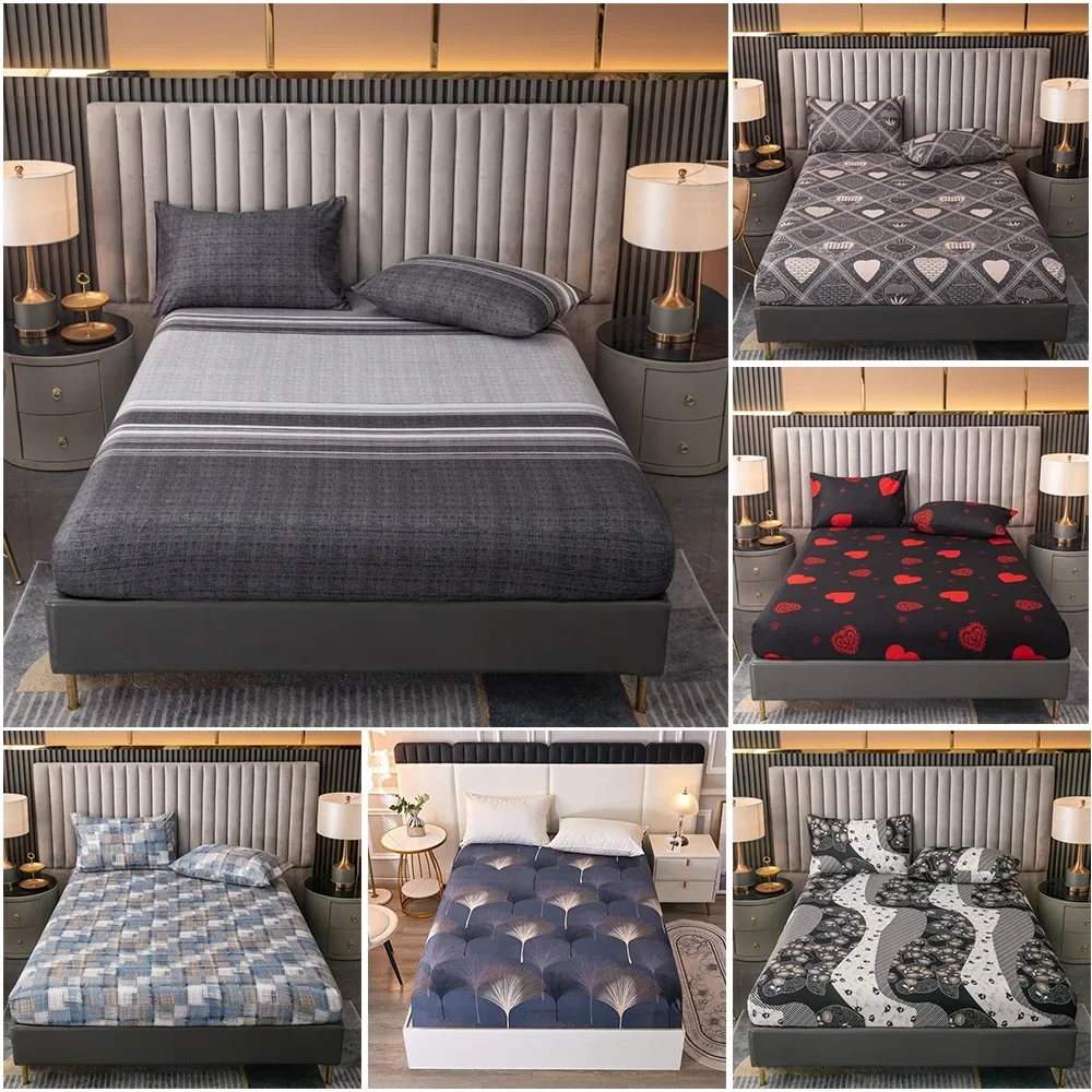 3pcs 2024 New Bed Sheets Set and  All-inclusive Bed Cover Mattress Protector Bed Cover Set Juego De Sábanas Estampadas 3 Piezas