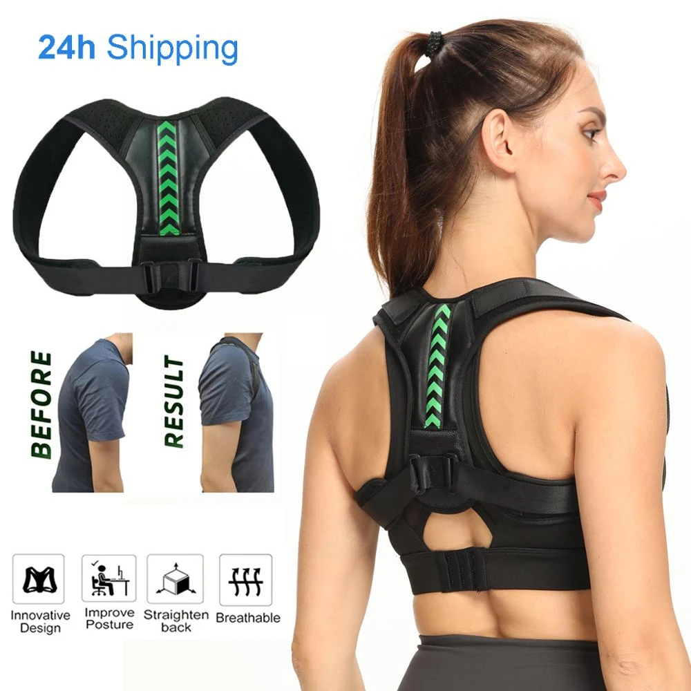 Posture Corrector Back Brace Adjustable Straightener Mid Upper Spine Support Neck Shoulder Clavicle Back Pain Relief-Breathable