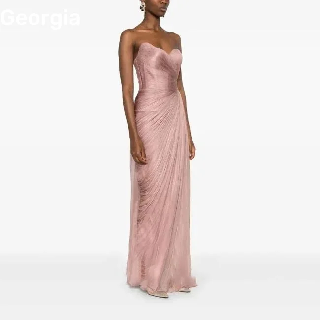 Customize فساتين سهرة A-Line Sweetheart Floor-Length Formal Occasion Dresses Ruffle Zipper Up Sleeveless Lining Birthday Dresses