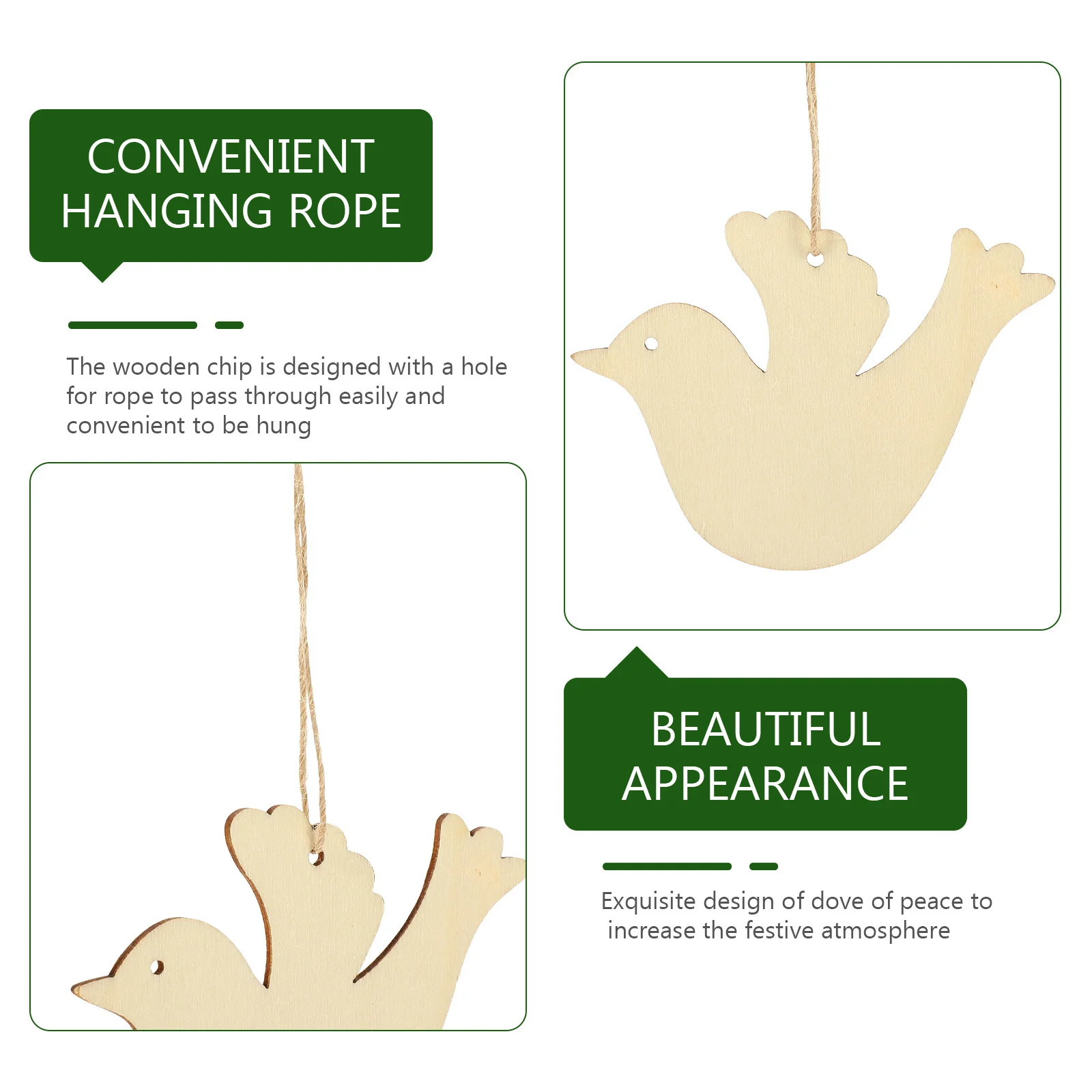 

1Set Blank Xmas Pendants Wooden Craft Cutouts for DIY Coloring Graffiti Decorative Tree Ornament Home Holiday Decoration Kits