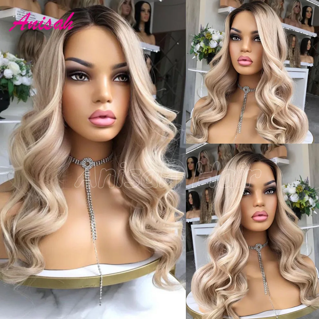 13x4 Blonde Highlight Wigs for Women Brazilian Body Wave Lace Front Wig Glueless HD Transparent Lace Frontal Wig Human Hair