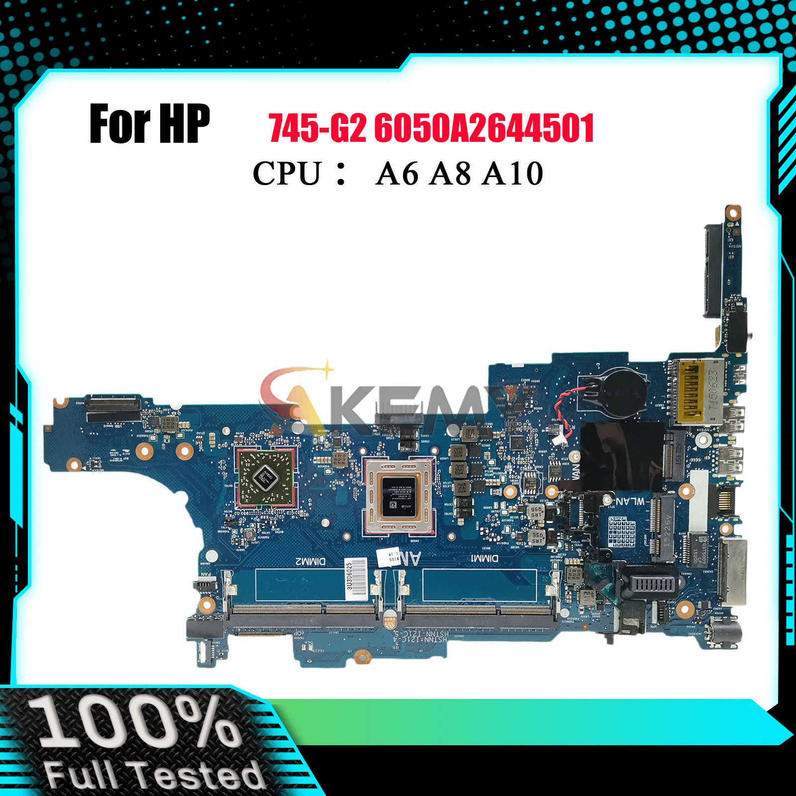 

6050A2644501 для ноутбука HP EliteBook 745 G2 845 G2, материнская плата 802542-601 с процессором A8-7150B A10-7350B DDR3, 100% полностью протестировано