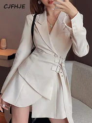 CJFHJE-Mini robe blazer à manches longues pour femme, robe de soirée pour femme, vêtements de bureau, design chic, coréen, une pièce, élégant, hiver