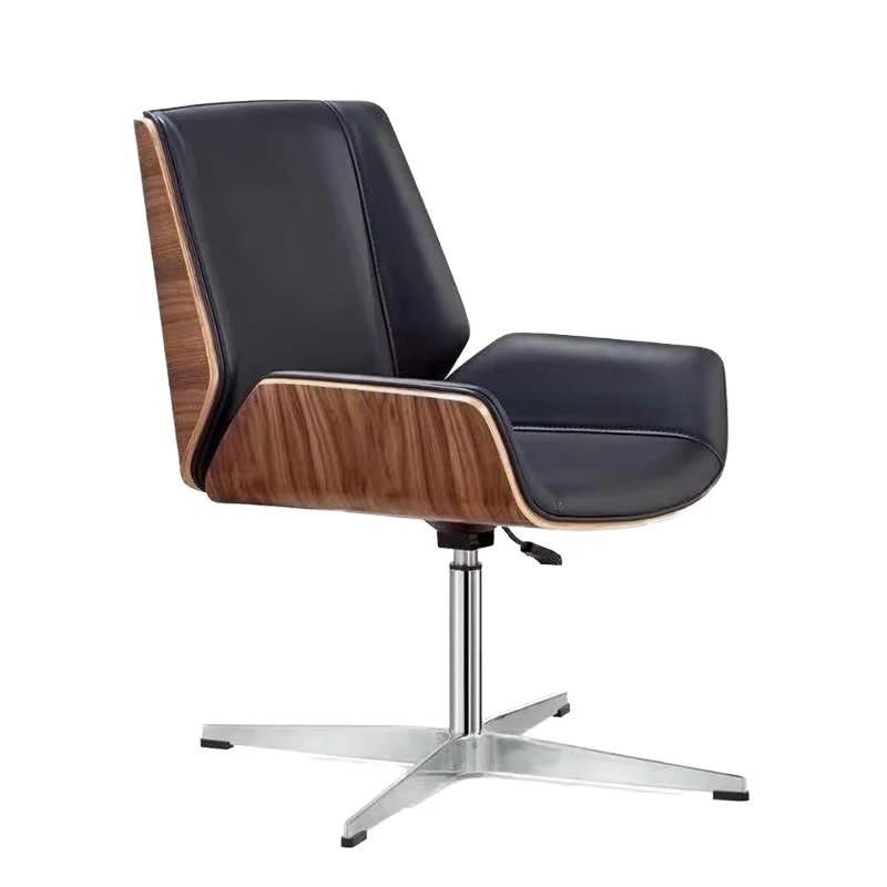 Fixed Base Piano Paint Backrest Conference Chair Home Desk Leather Chair