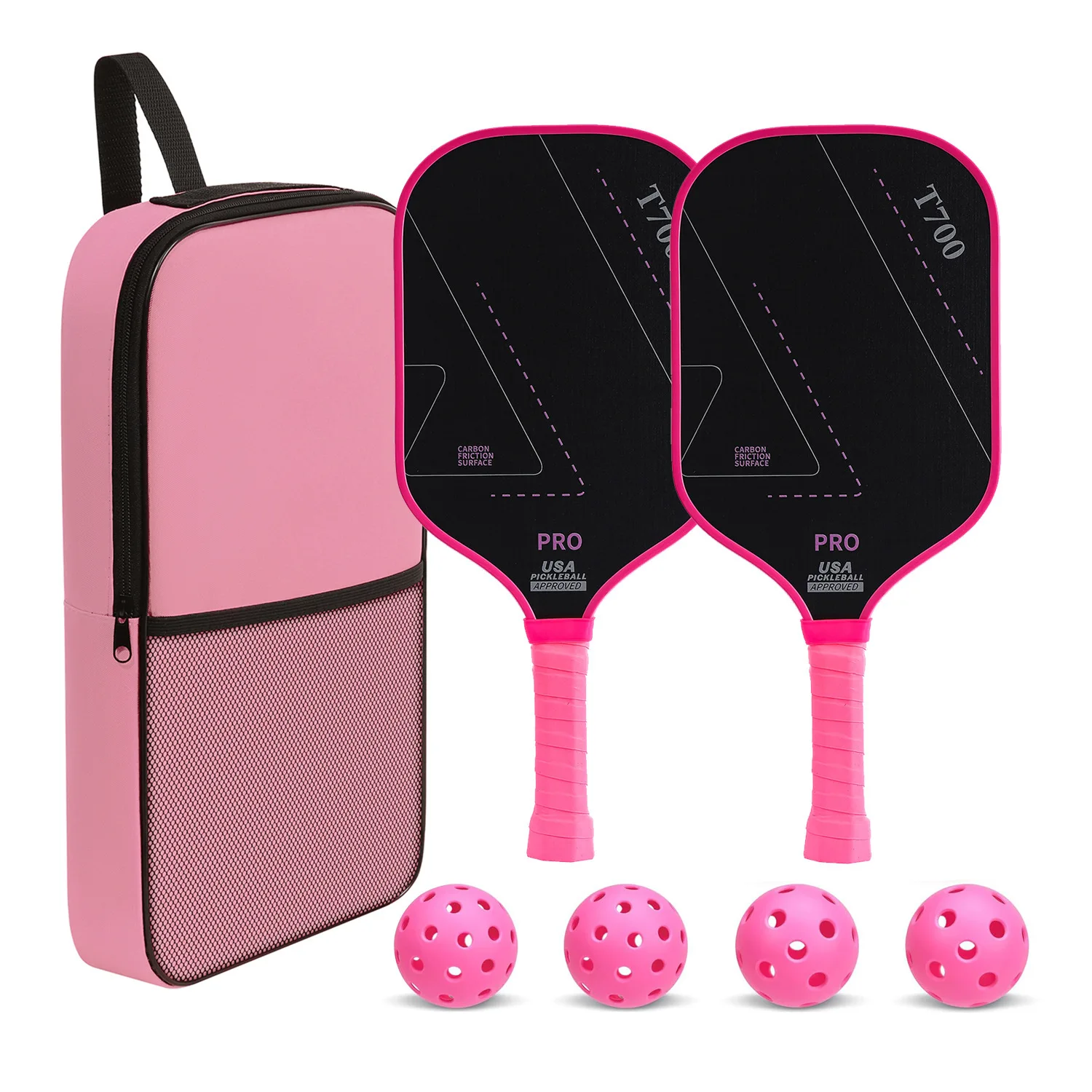 

Pro Pickleball Paddle T700 Carbon Fiber Graphite Textured Frosted Surface Extended Handle Outdoor Sports For Adult