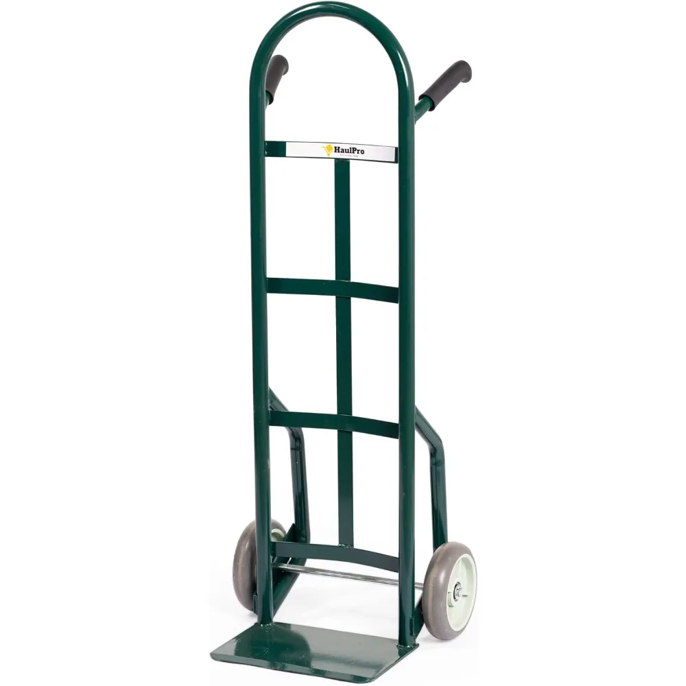 شاحنة يدوية شديدة التحمل بمقبض مزدوج - عربة دوللي فولاذية للتحريك - سعة 800 رطل 8 عجلات مطاطية #1